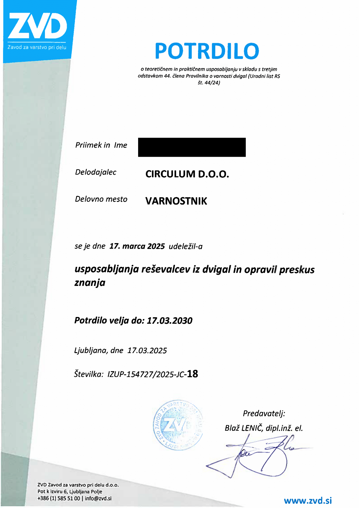 REŠEVANJE IZ DVIGAL